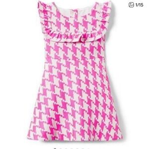 Janie and Jack Pink and White Patterned Dress